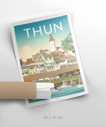 Affiche de Thoune, Suisse, format 50x70cm