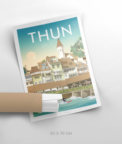 Affiche de Thoune, Suisse, format 50x70cm