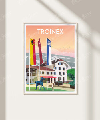 Poster von Troinex, Schweiz, perfekt zum Verschenken in einem Umschlag und ohne Rahmen