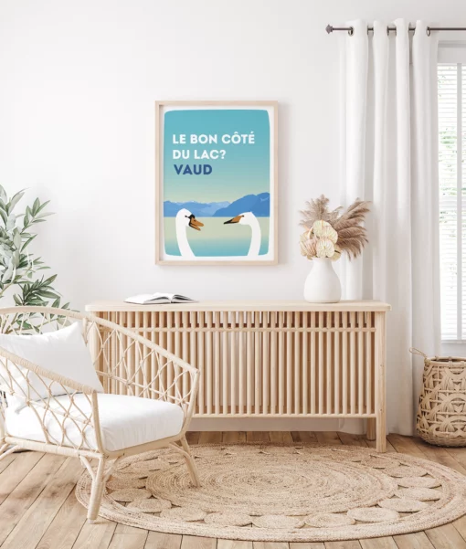 Affiche de Le bon côté du lac, cadeau original, sur un mur