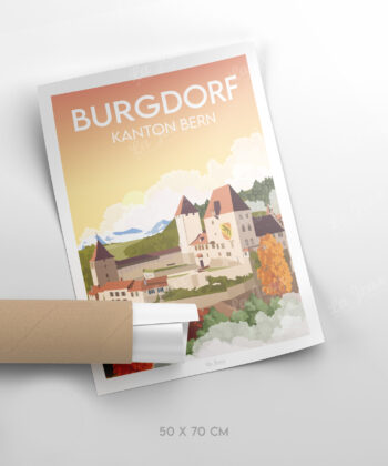 Affiche de Burgdorf, Suisse, format 50x70cm