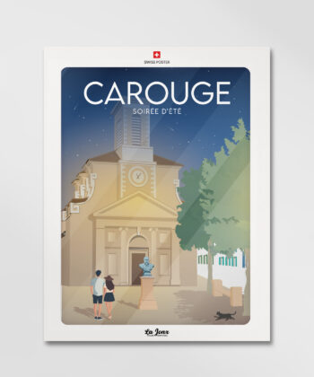 Poster von Carouge Sommerabend, Schweiz, perfekt zum Verschenken in einem Umschlag und ohne Rahmen