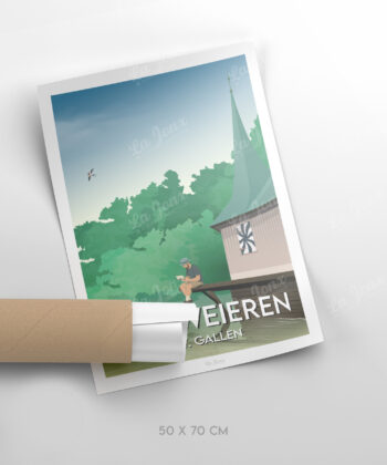 Affiche de St Gallen - Drei Weieren, Suisse, parfaite pour offrir sous enveloppe et sans cadre