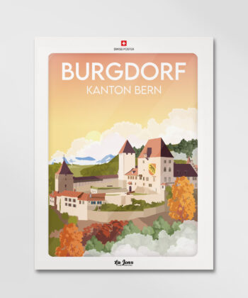 Affiche de Burgdorf, Suisse, parfaite pour offrir sous enveloppe et sans cadre