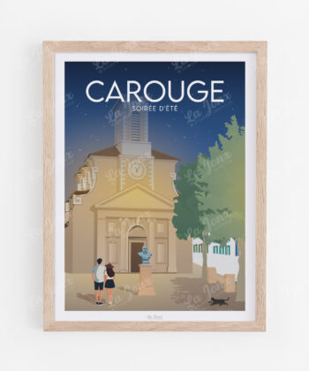 Poster for Carouge Soirée d'été, presented in a wooden frame